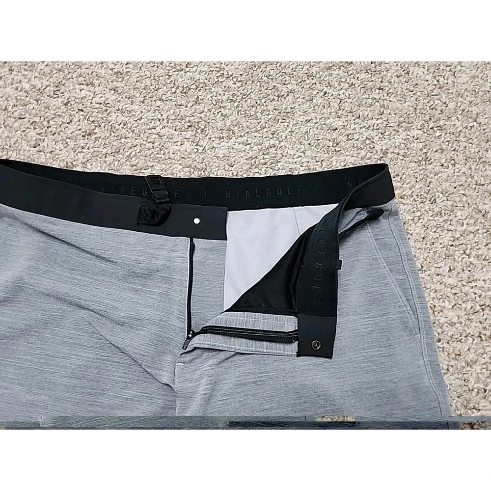 Nike Shorts Men 36 X 9 Gray Chino Flex Slim Performance Golf Belt Buckle Dri-FIT
